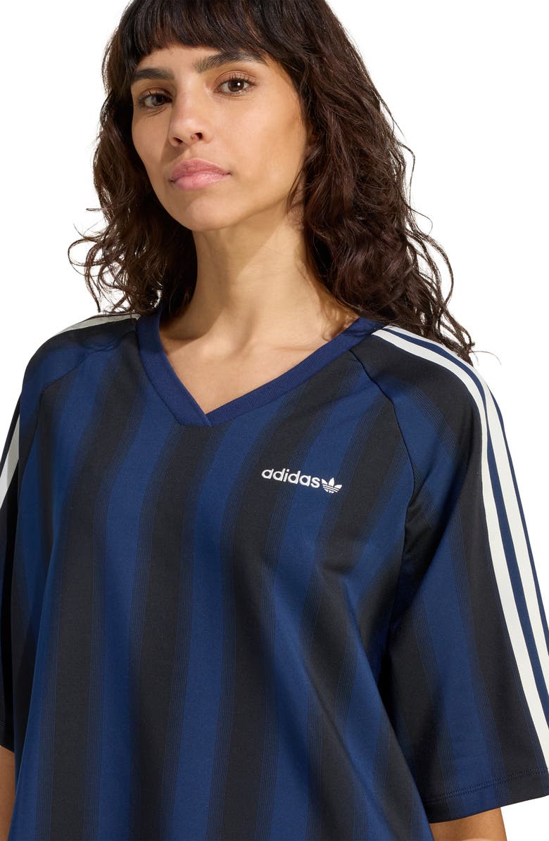 adidas Linear Stripe Jersey T-Shirt, Alternate, color, 