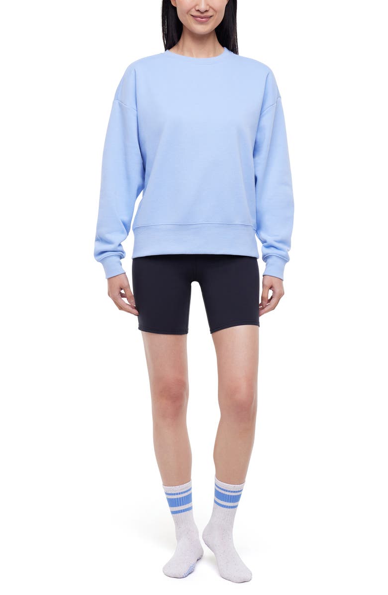 BALANCE COLLECTION Nadine Sweatshirt, Shorts & Socks Set, Main, color, Serenity/Black/White
