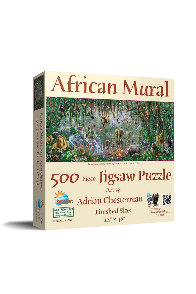 African Mural 500 piece Jigsaw Puzzle for Adults, Main, color, Multicolor