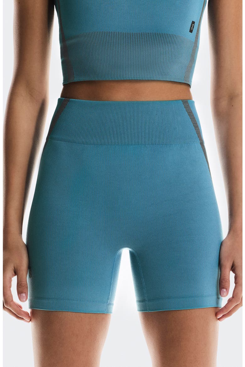 Studio Knit Bike Shorts, Alternate, color, NIAGARA/ ROCK