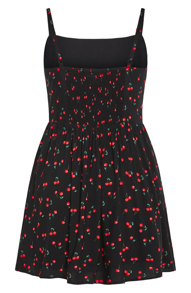 City Chic Jessie Cherry Print Maxi Dress, Alternate, color, Black Cherry