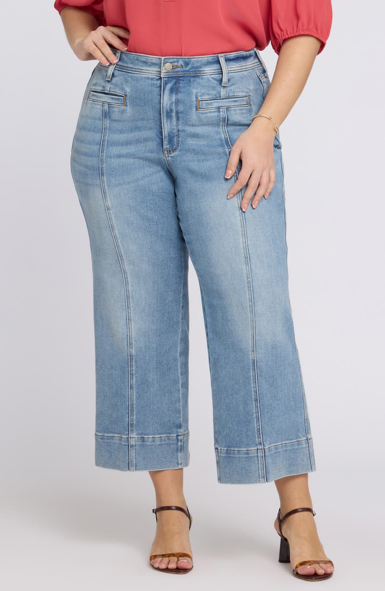 NYDJ Teresa Seamed Ankle Wide Leg Jeans, Main, color, Mist Springs