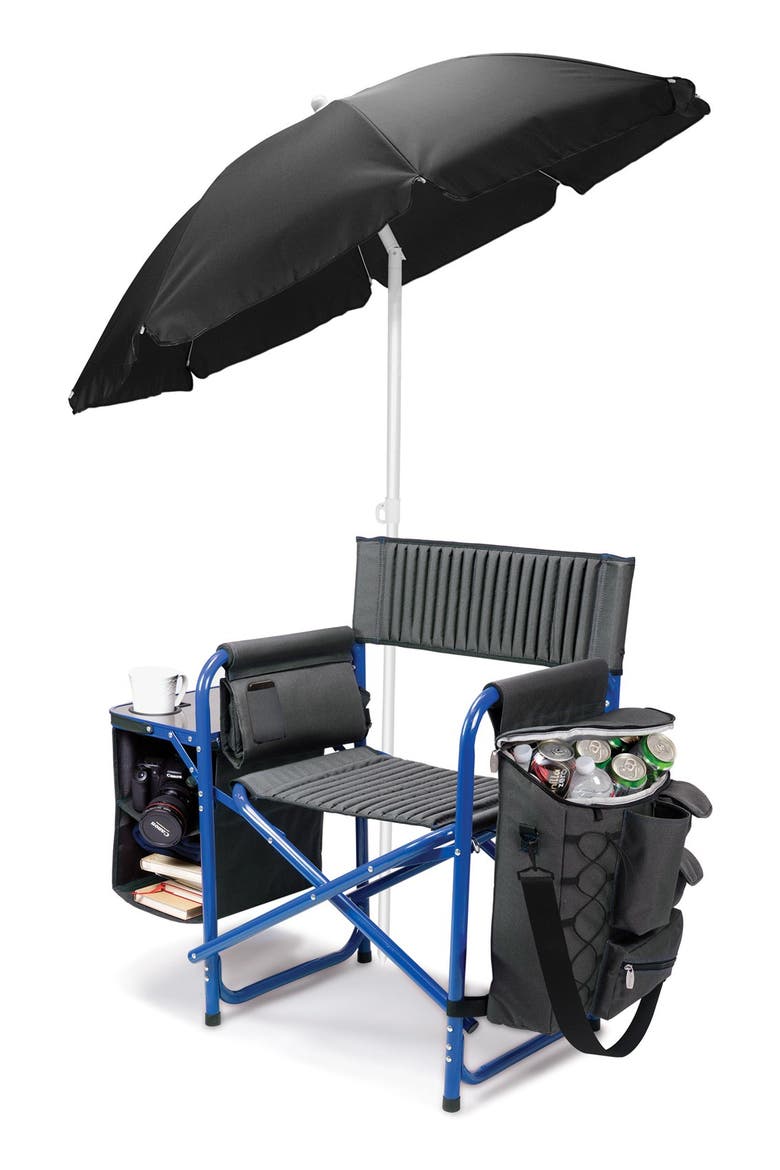 Picnic Time Fusion Backpack Chair with Cooler, Alternate, color, BLUE