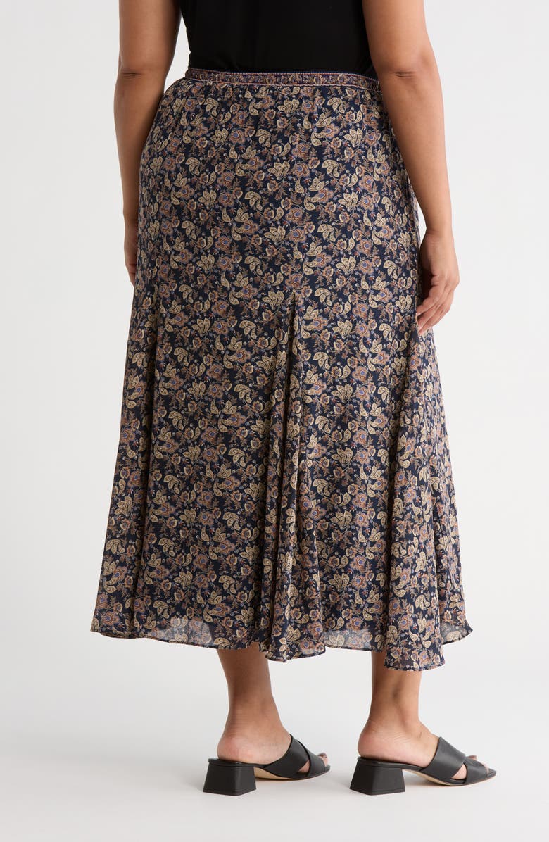 MAX STUDIO Maxi Skirt, Alternate, color, Navy Botanical Tapestry