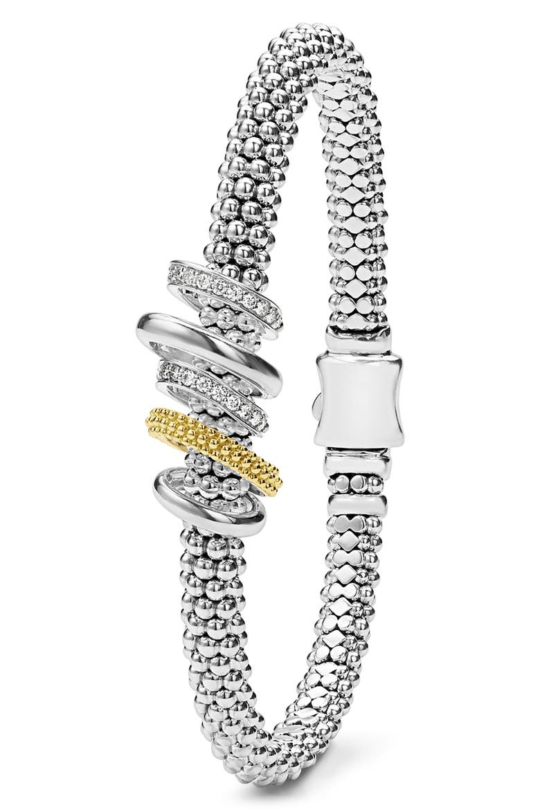 Caviar Lux Pavé Diamond Rope Bracelet, Alternate, color, TWO-TONE