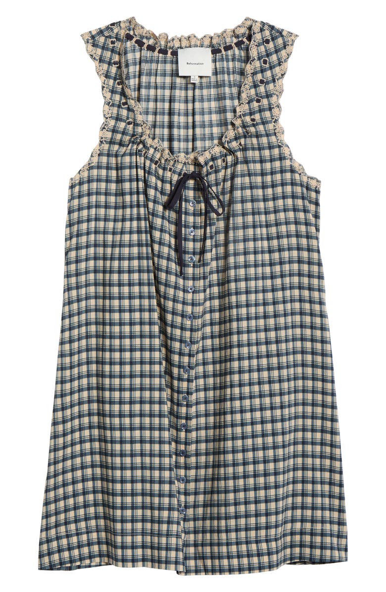 Reformation Holly Plaid Nightgown, Main, color, Beacon Check