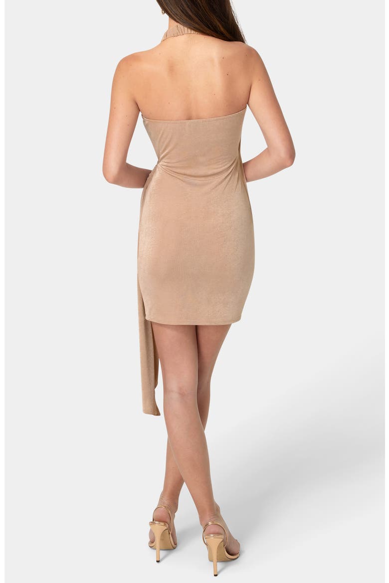 Faux Wrap Halter Dress, Alternate, color, MOCHA