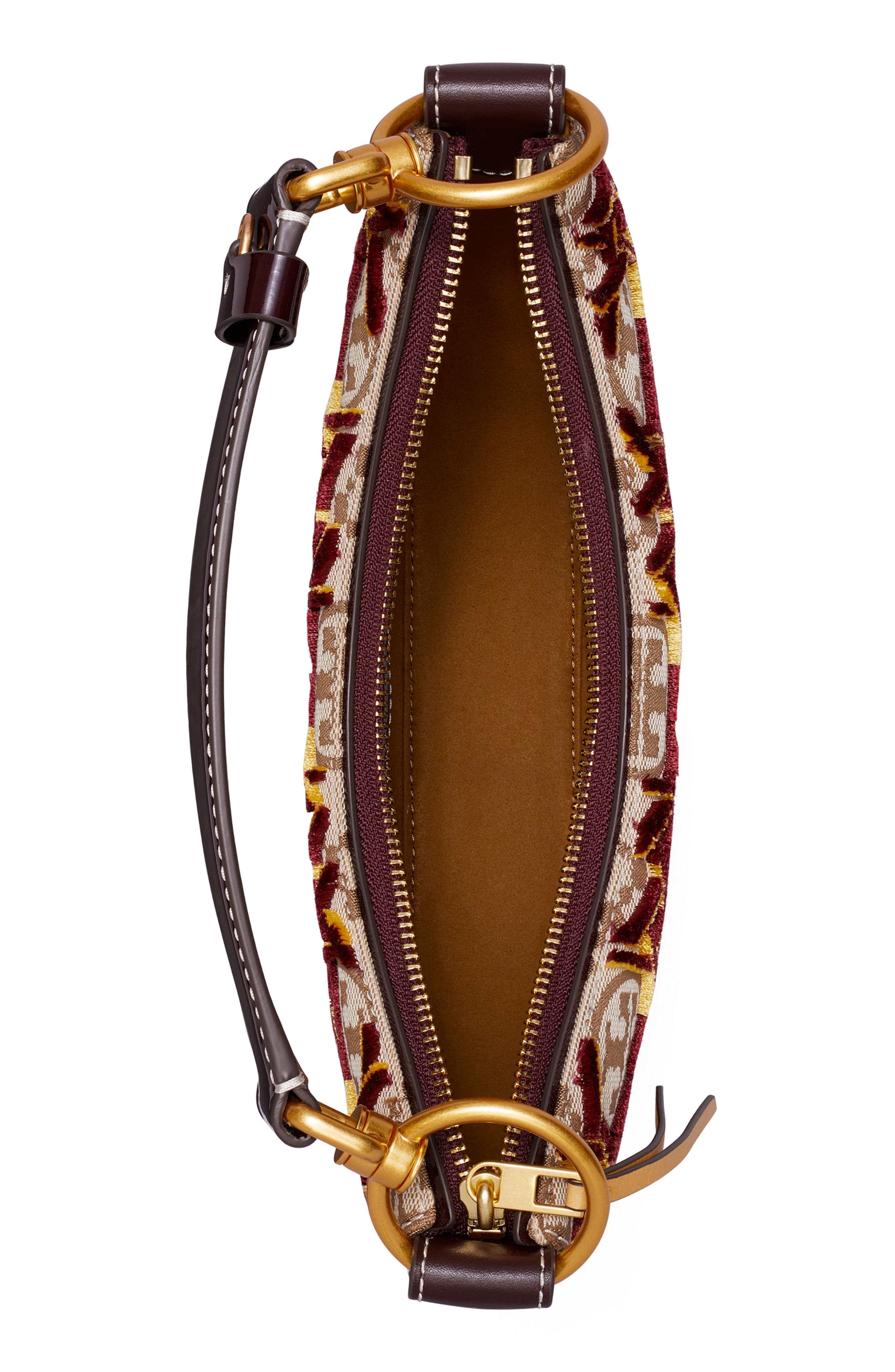 Tory Burch T Monogram Fil Coupé Crescent Shoulder Bag, Alternate, color, 