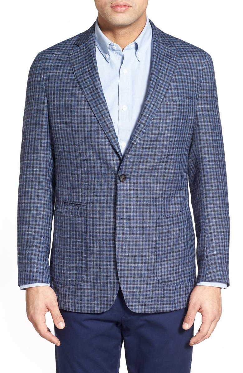 Peter Millar 'Coastal Check' Classic Fit Plaid Sport Coat, Main, color,