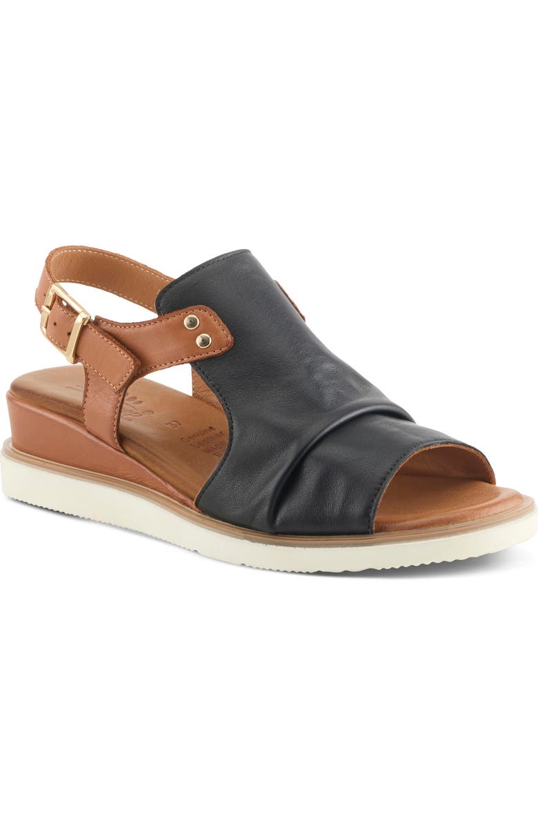 Spring Step Locals Wedge Sandal, Main, color, Black Multi