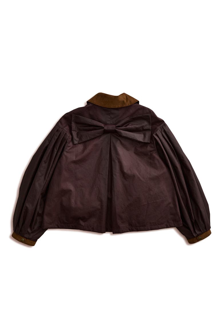 x FARM Rio Thais Waxed Cotton Jacket, Alternate, color, BORDEAUX/CREAM HEART