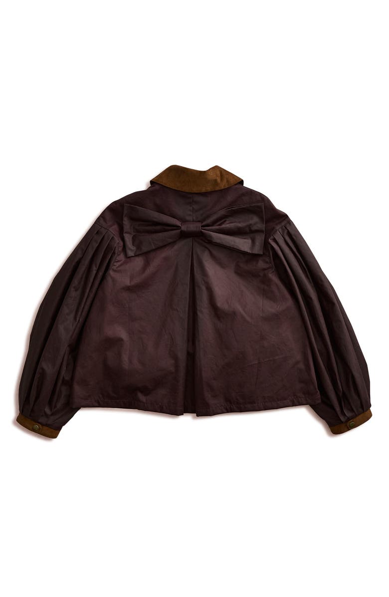 Barbour x FARM Rio Thais Waxed Cotton Jacket, Alternate, color, Bordeaux