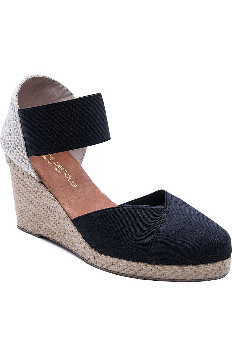 André Assous Anouka Espadrille Wedge Sandal, Main, color, Black