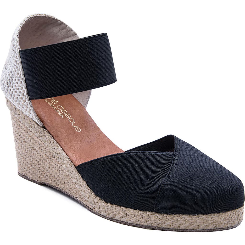 Andre Assous Anouka Espadrille Wedge Sandal In Black