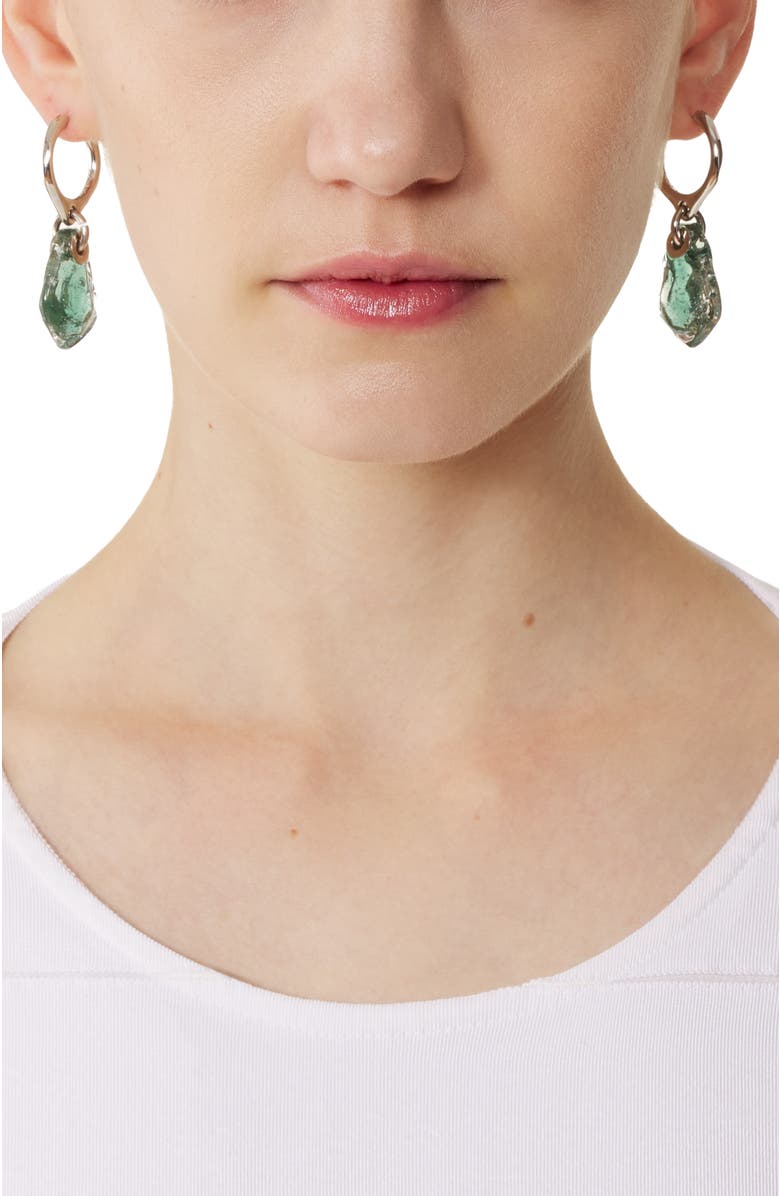 Lanvin Aurore Hoop Earrings, Alternate, color, Grey/Transparent
