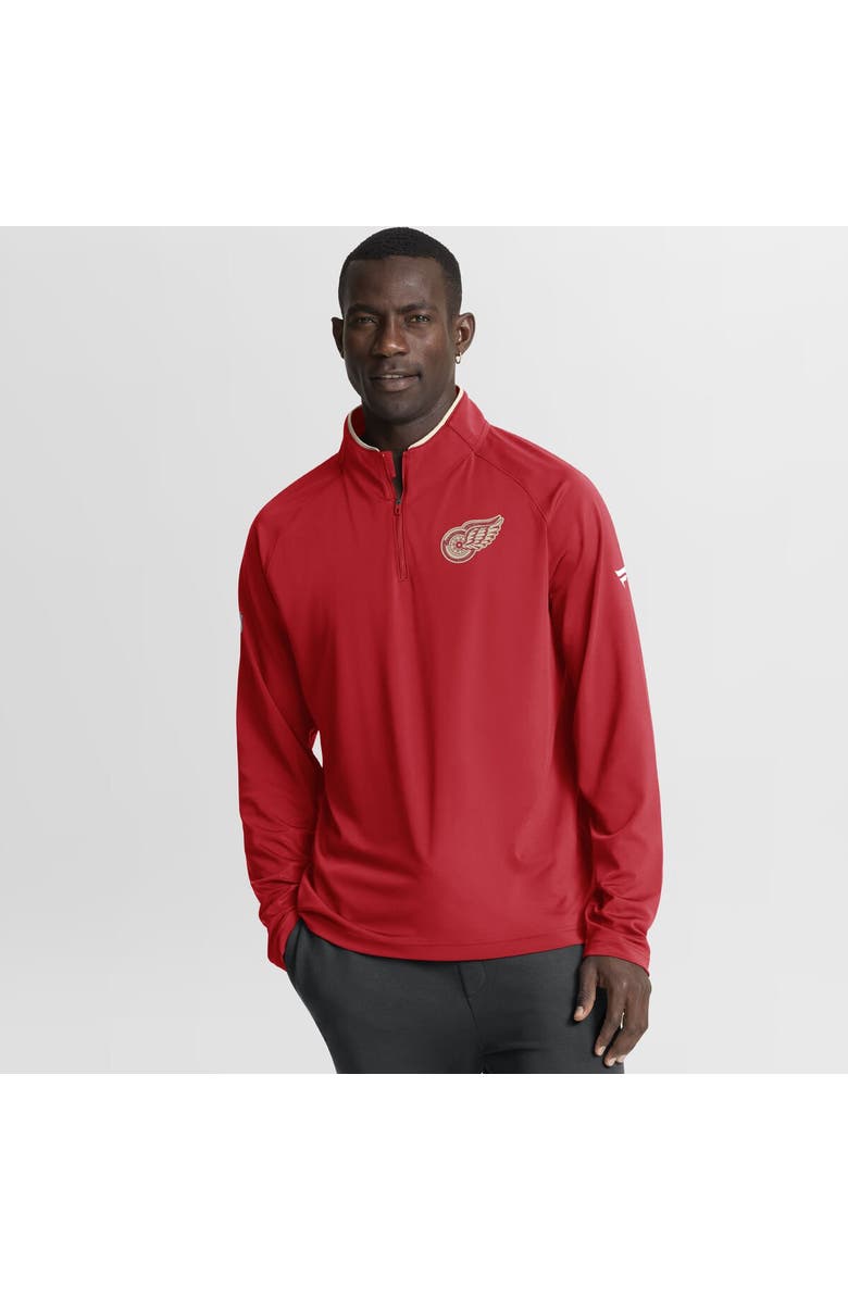 FANATICS Men's Fanatics Red Detroit Red Wings Authentic Pro Rink Training Centennial Raglan Quarter-Zip Pullover, Main, color, Red