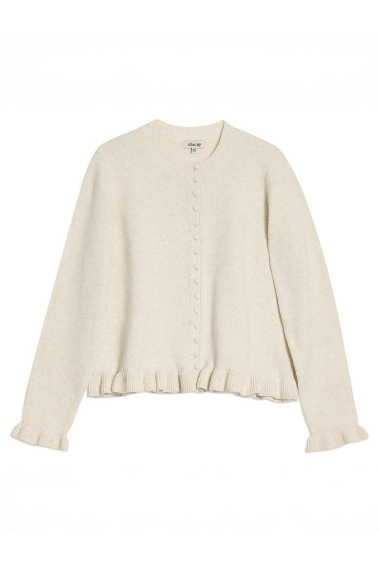 Frill Button Cardigan, Alternate, color, Buttermilk