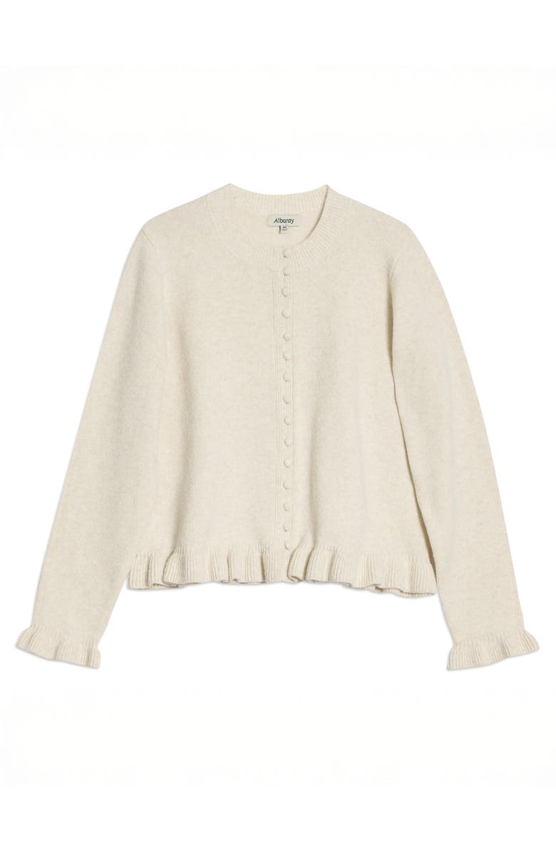 Albaray Frill Button Cardigan, Alternate, color, Buttermilk