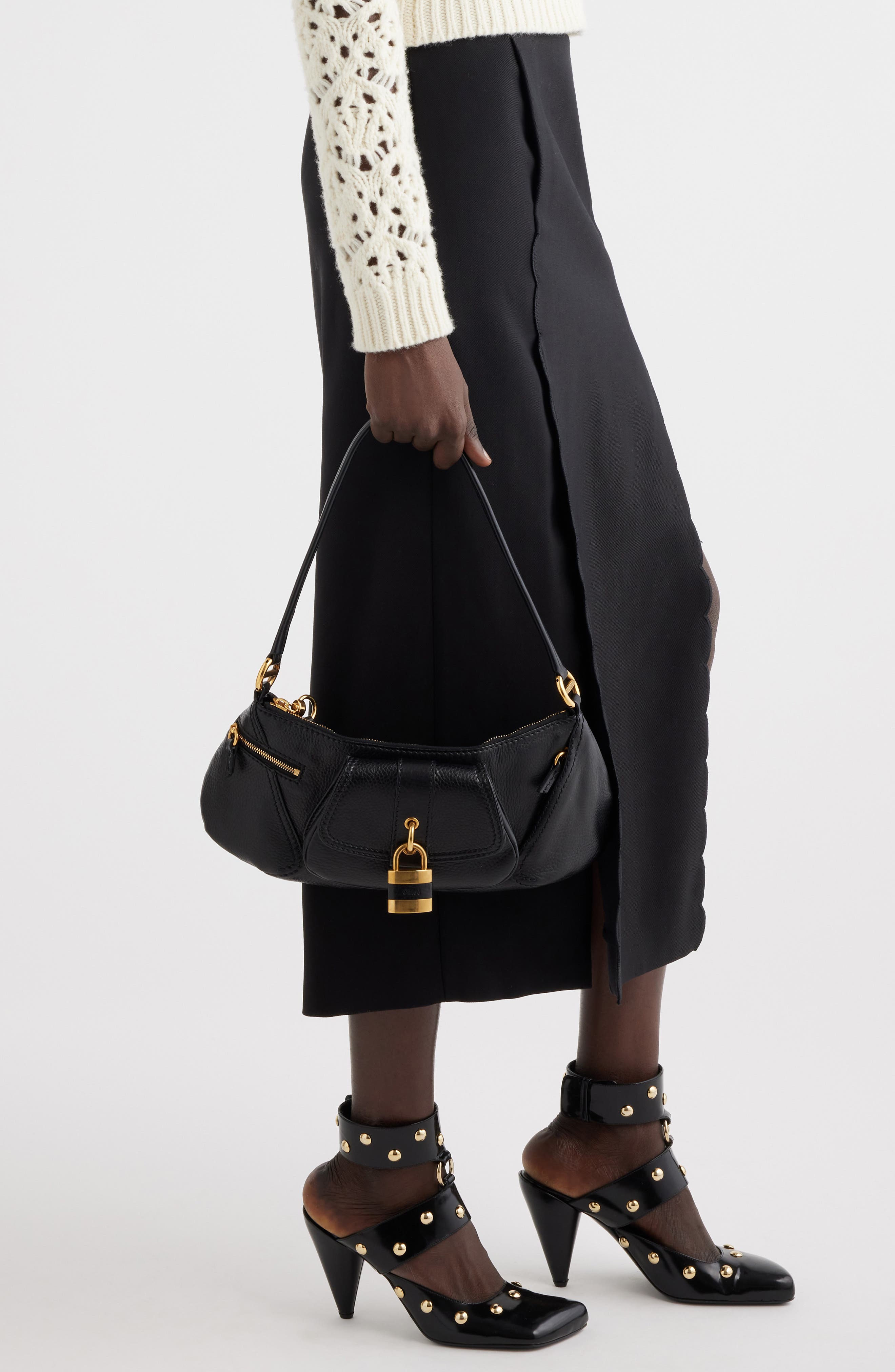 Chloé The 99 Leather Shoulder Bag, Alternate, color, 