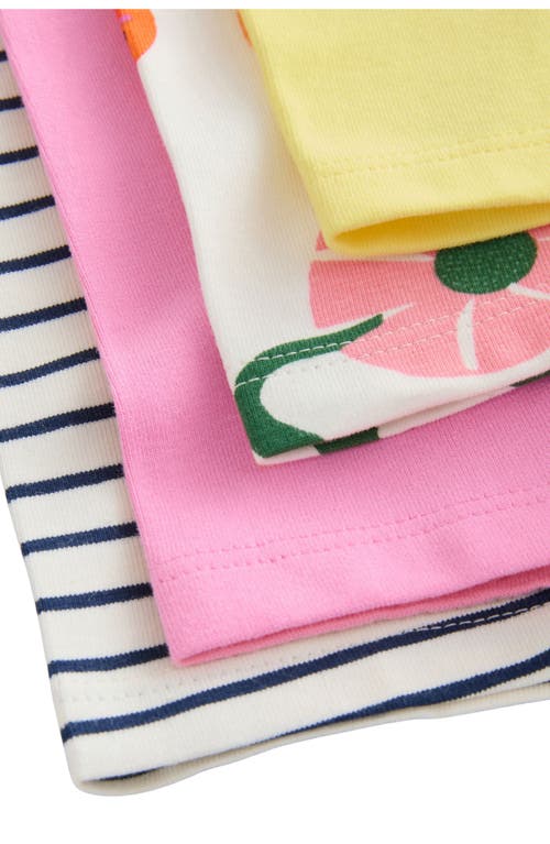 Next Kids' Assorted 4-pack Stretch Cotton Cycling Shorts In Pink/yellow/white