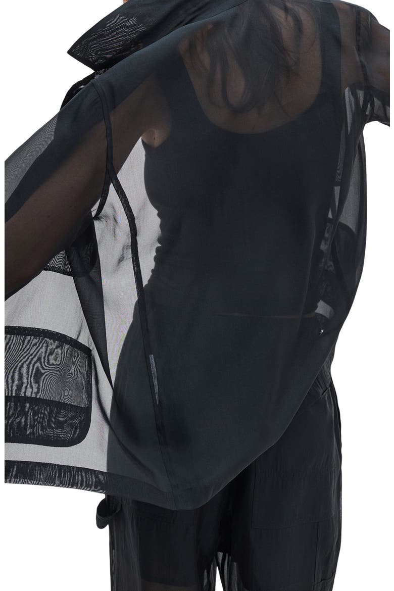 Jolene Organza Chore Jacket, Alternate, color, BLACK
