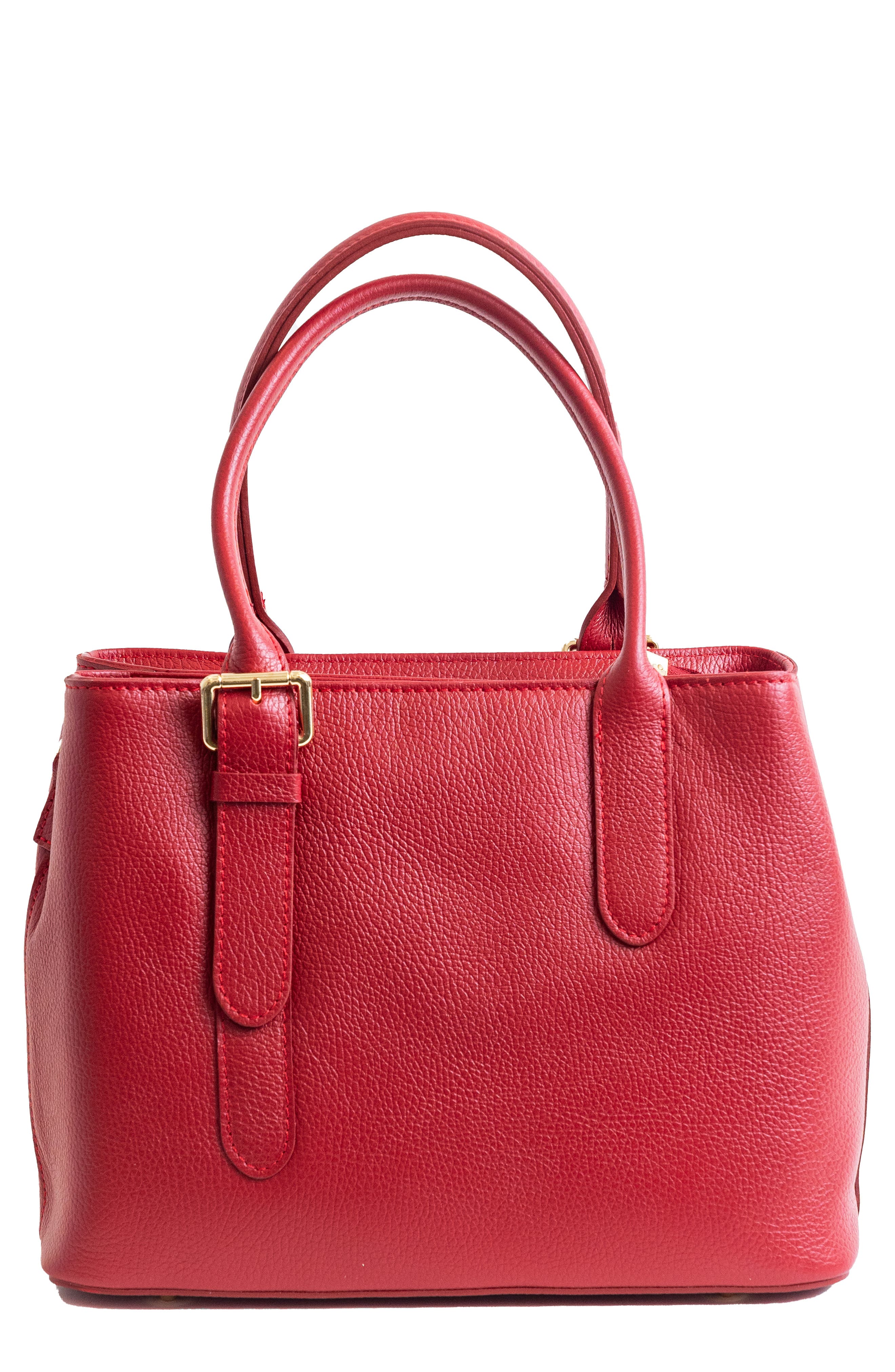 Leather Tote Bag, Main, color, RED