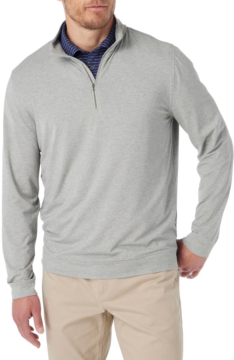 Fair Harbor Compass Performance Quarter Zip, Main, color, Heather Grey
