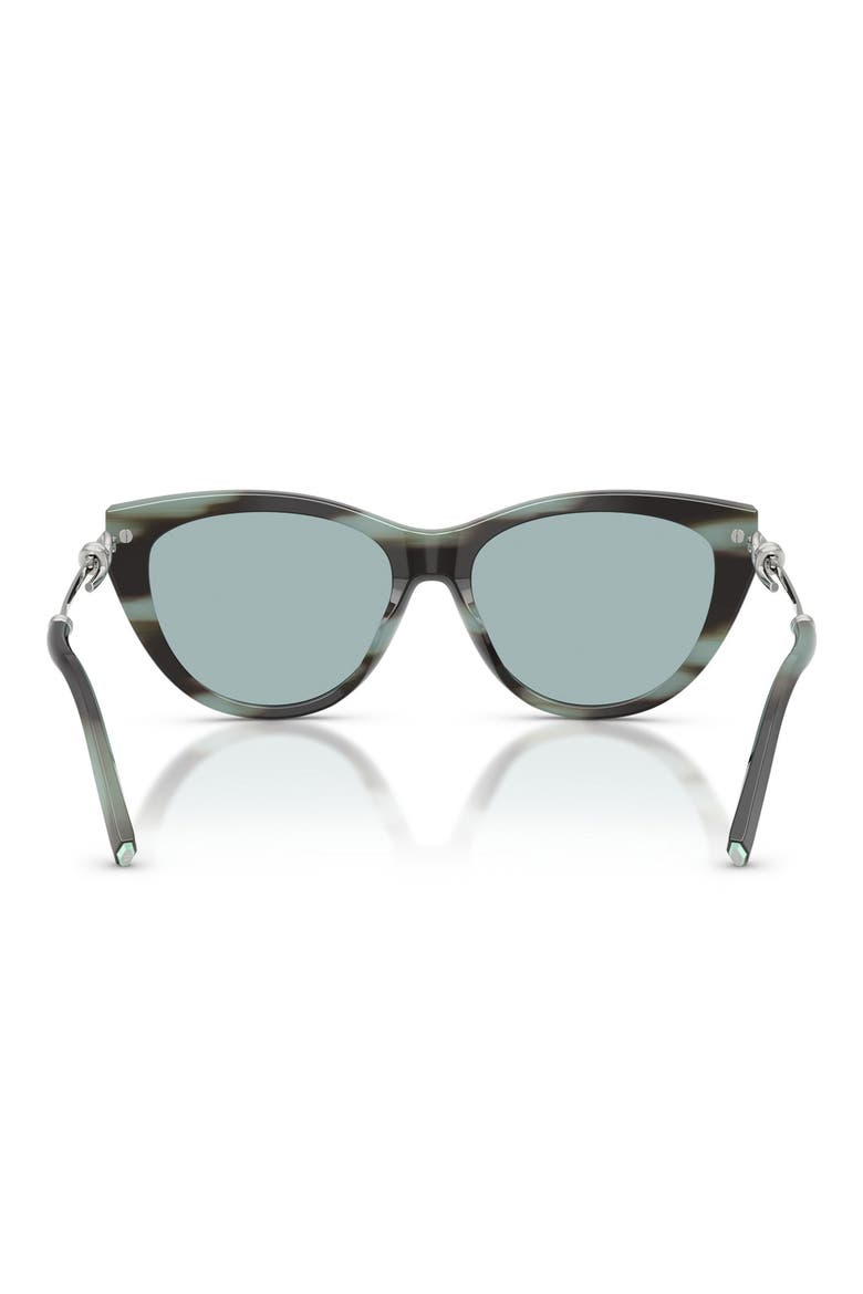 55mm Cat Eye Sunglasses, Alternate, color, STRIPED BLACK TIFFANY / AZURE