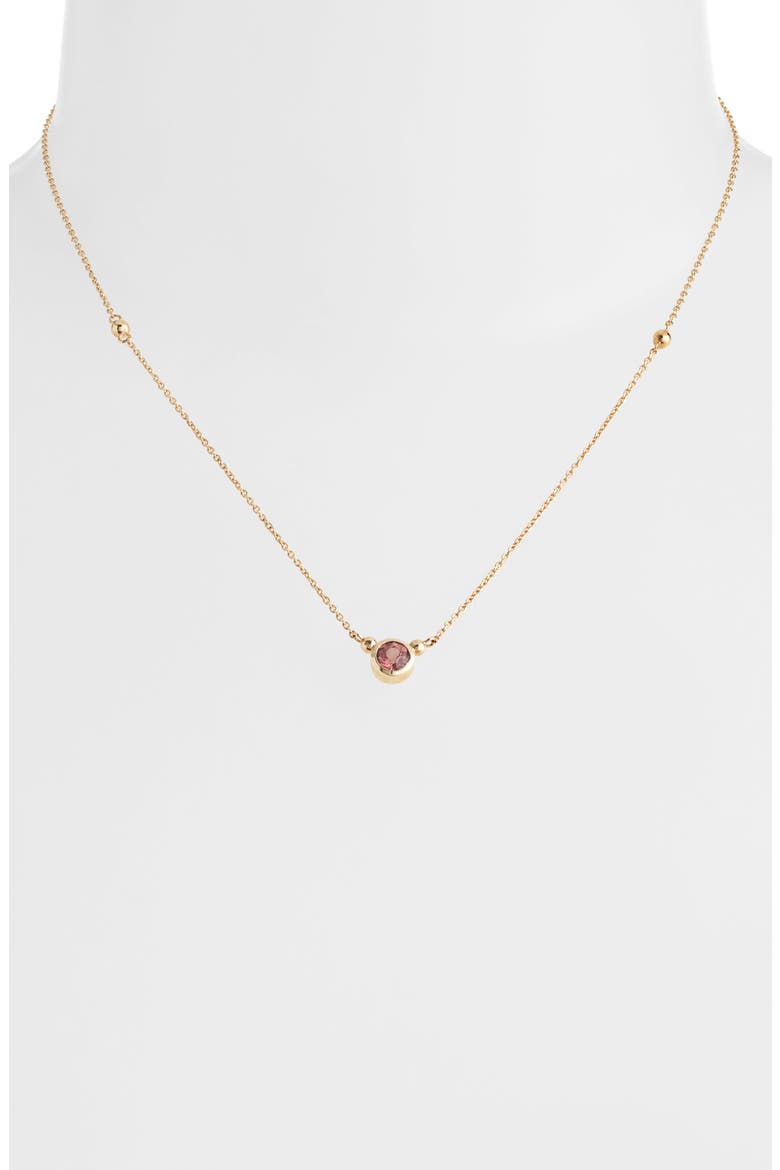 Bonheur Birthstone Pendant Necklace, Alternate, color, PINK