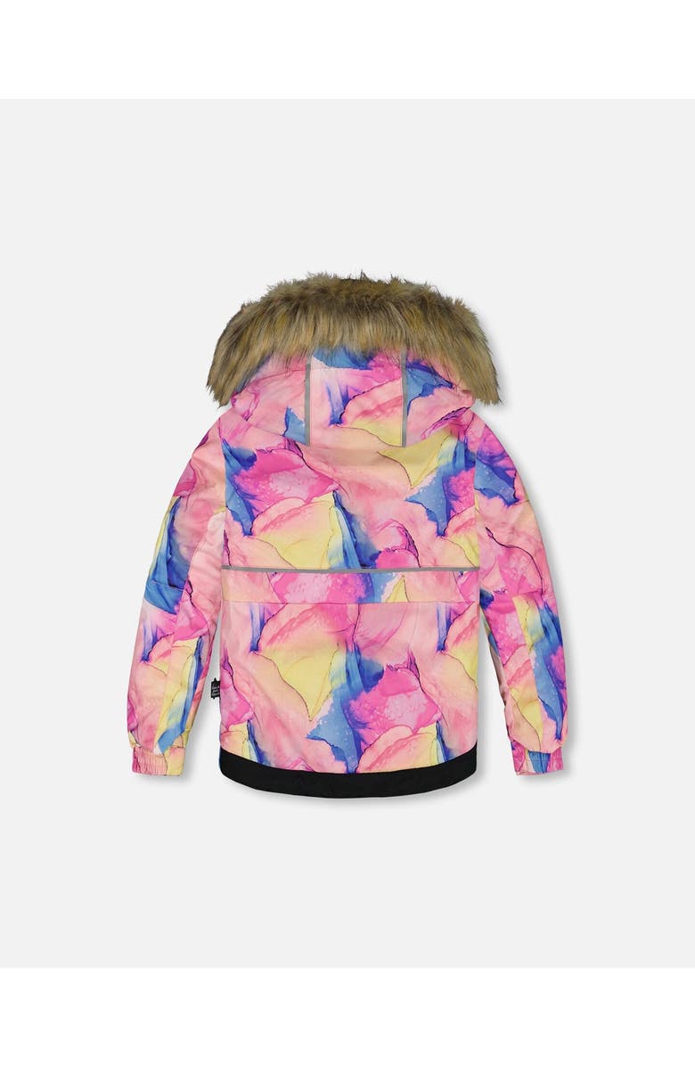 Deux par Deux Girl's Two Piece Snowsuit Printed Multicolor And Blue Vintage, Alternate, color,