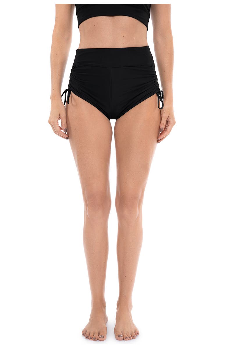 Coolibar Women's Ruche Swim Shorts - UPF 50+ Sun Protection - Bayshore, Main, color, Black