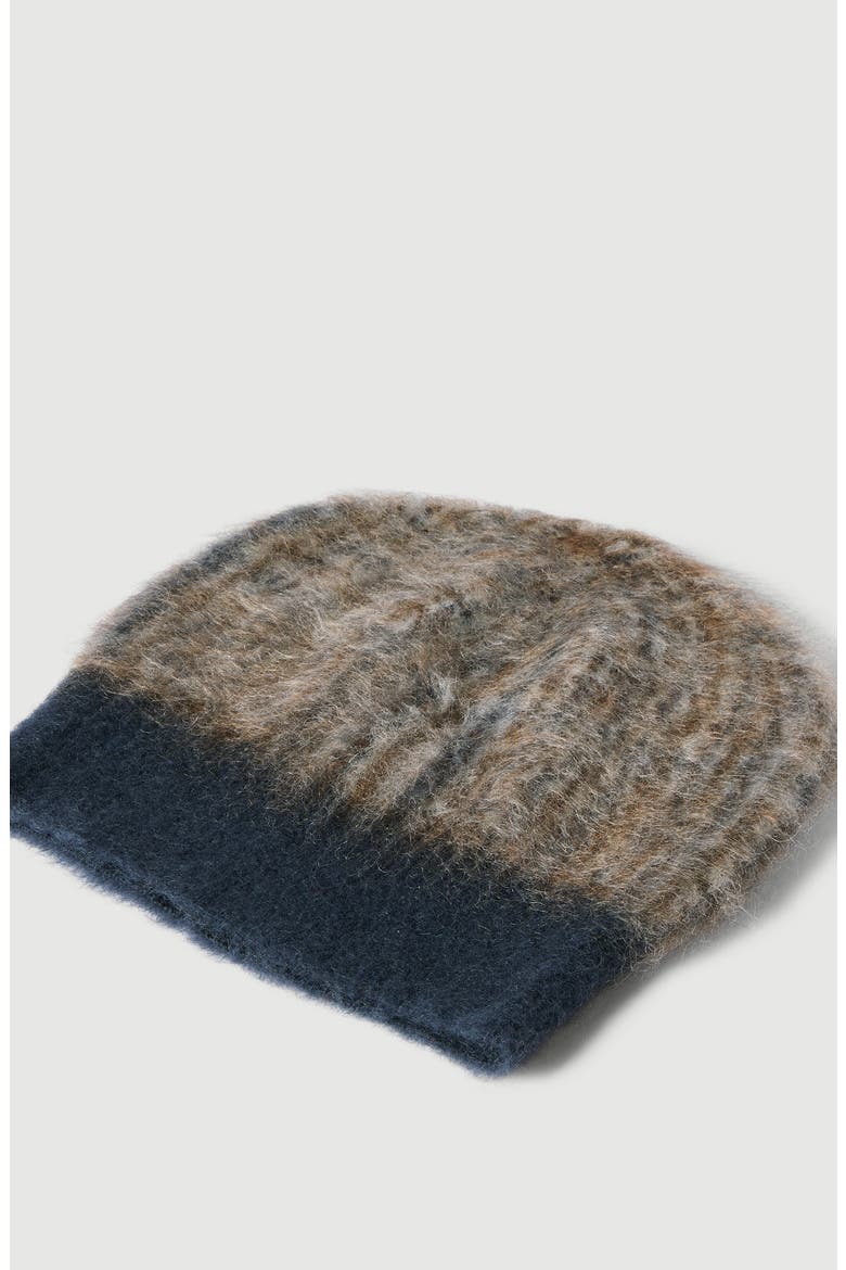 Mohair and would Prince of Wales double knit beanie, Alternate, color, Dark Grey
