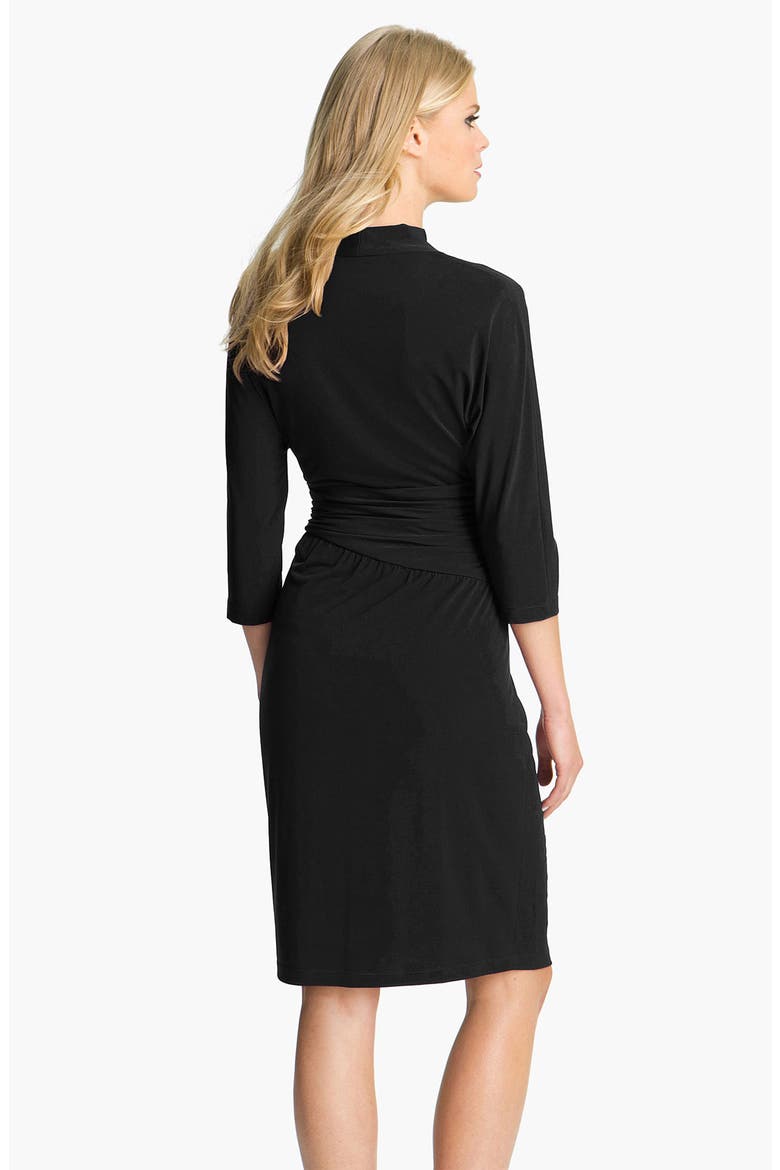 Surplice Jersey Dress, Alternate, color, BLACK