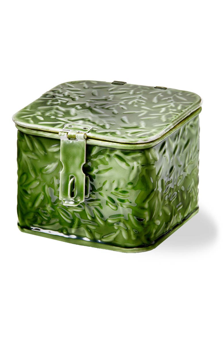 tag Botanical Trinket Box Decorative Enamel for Christmas Green, Main, color, Green