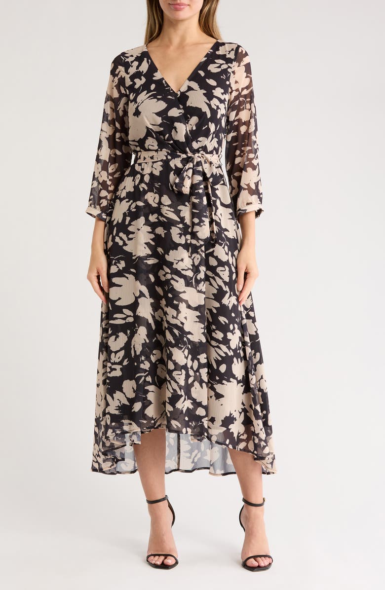 AREA STARS Night Bouquet Tie Waist Dress, Main, color,