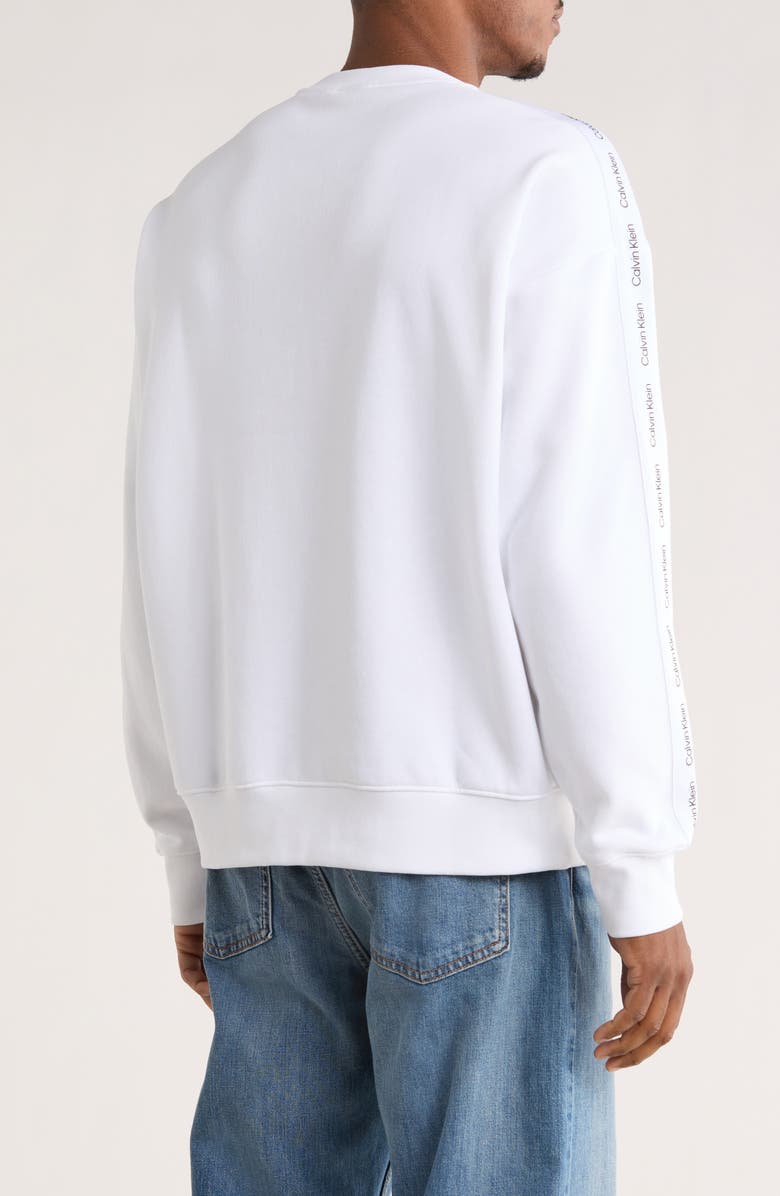 Calvin Klein Logo Tape Long Sleeve T-Shirt, Alternate, color, Brilliant White