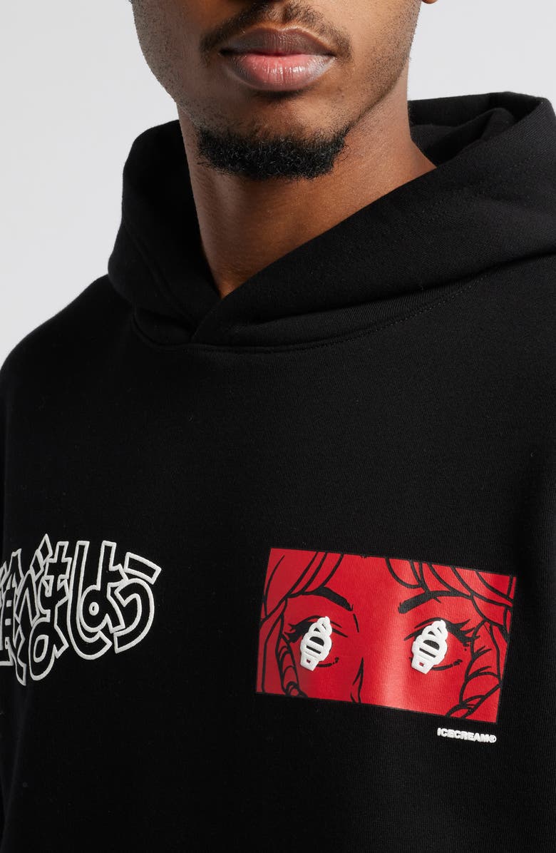 ICECREAM These Eyes Crop Pullover Hoodie, Alternate, color,