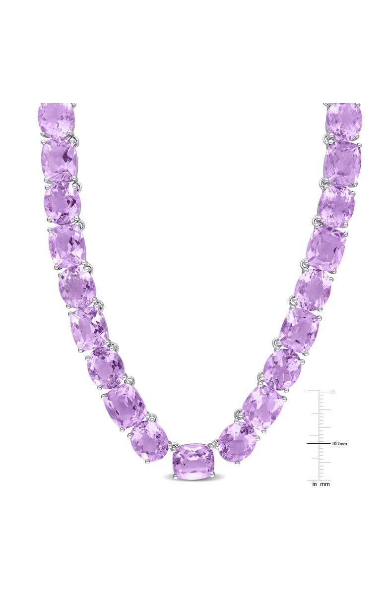 Julianna B. Rose de France Tennis Necklace Sterling Silver, Alternate, color, Pink Amethyst
