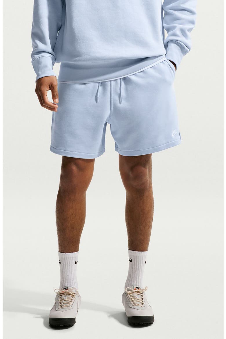 Club French Terry Flow Shorts, Main, color, HYDROGEN BLUE/ WHITE