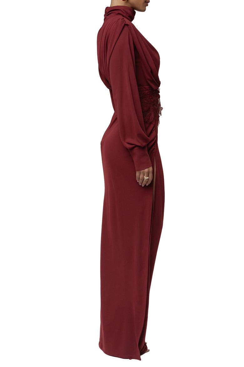 Radiance Long Sleeve Gown, Alternate, color, RED