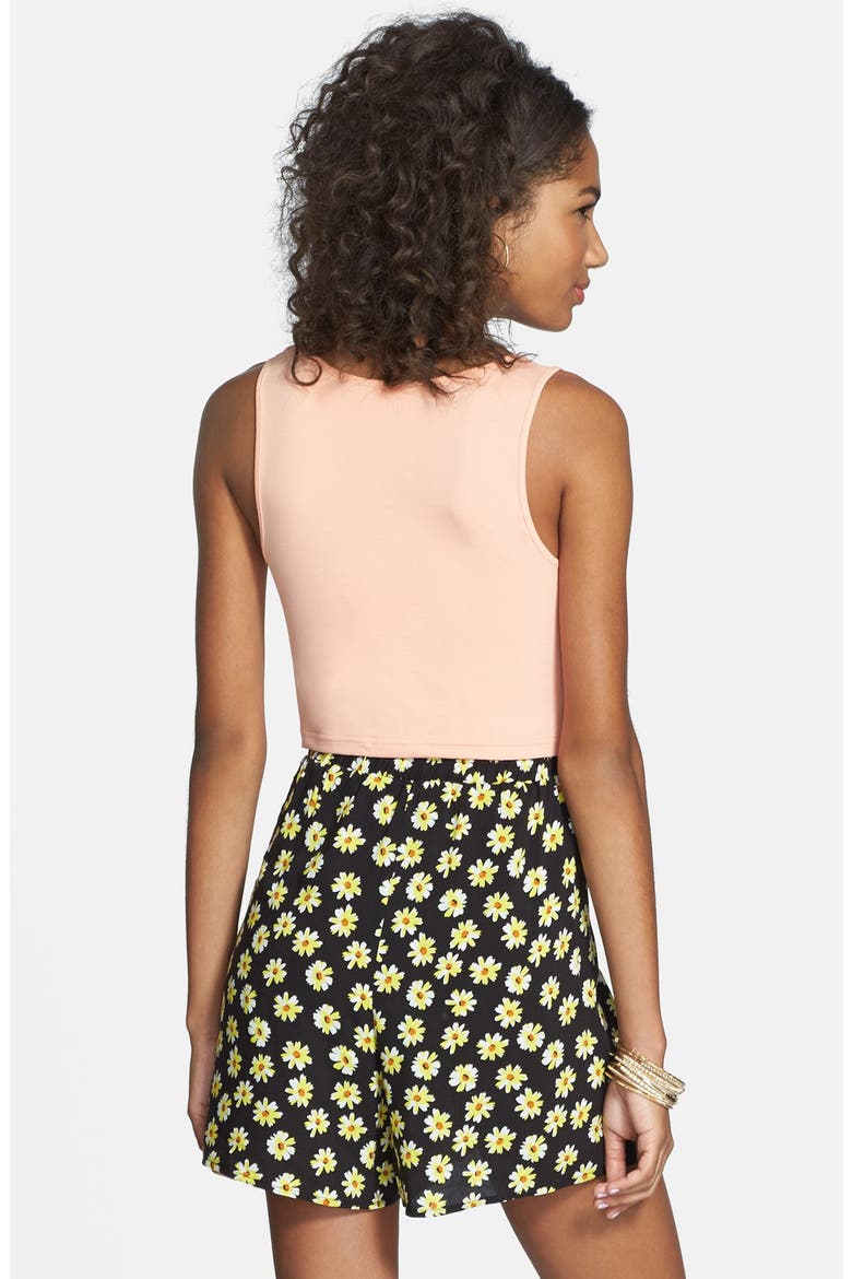 Tie Front Shorts, Alternate, color, BLACK FLORAL