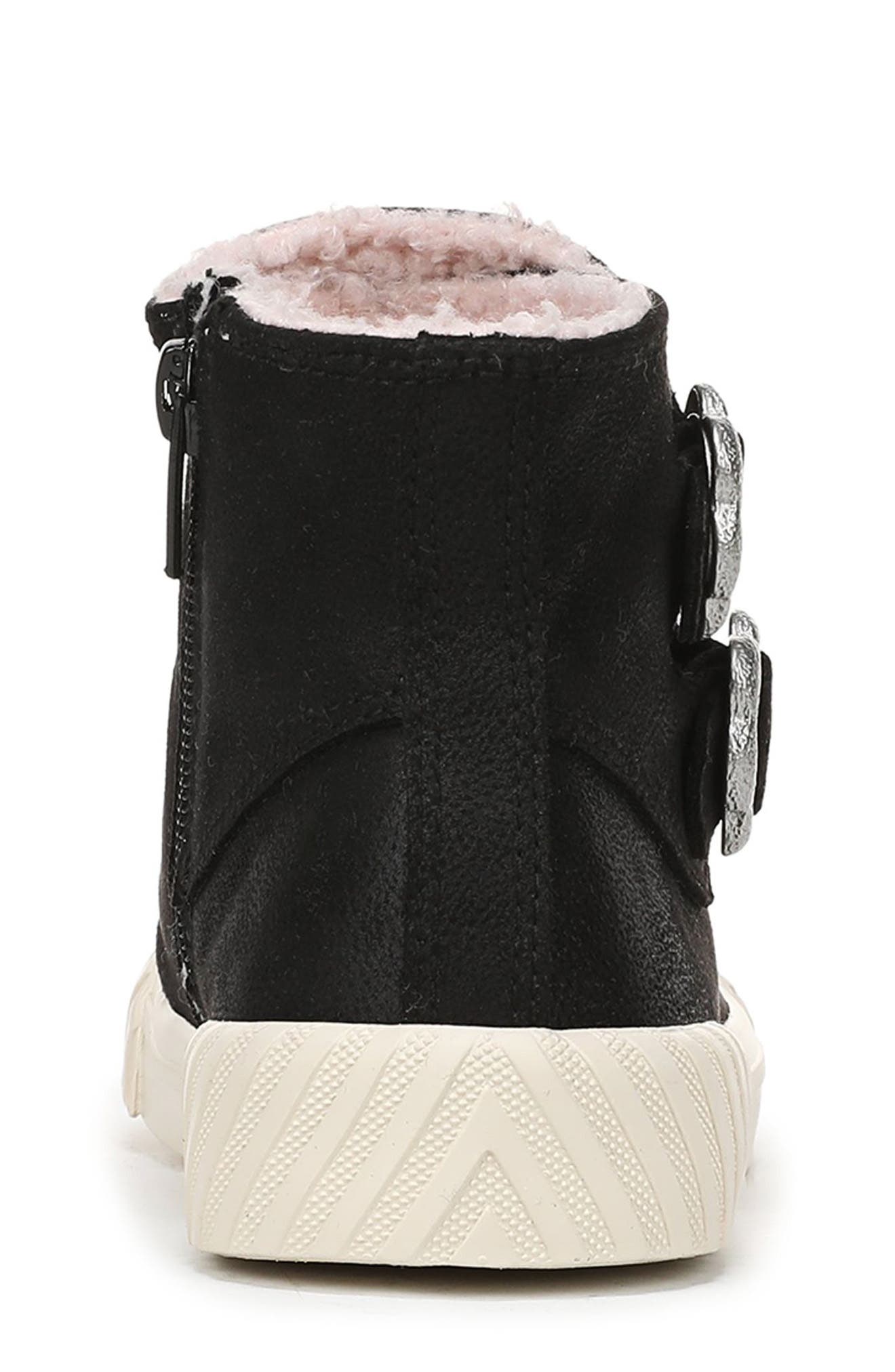 Kids' Whisker Faux Shearling Lined Boot, Alternate, color, BLACK FAUX LEATHER