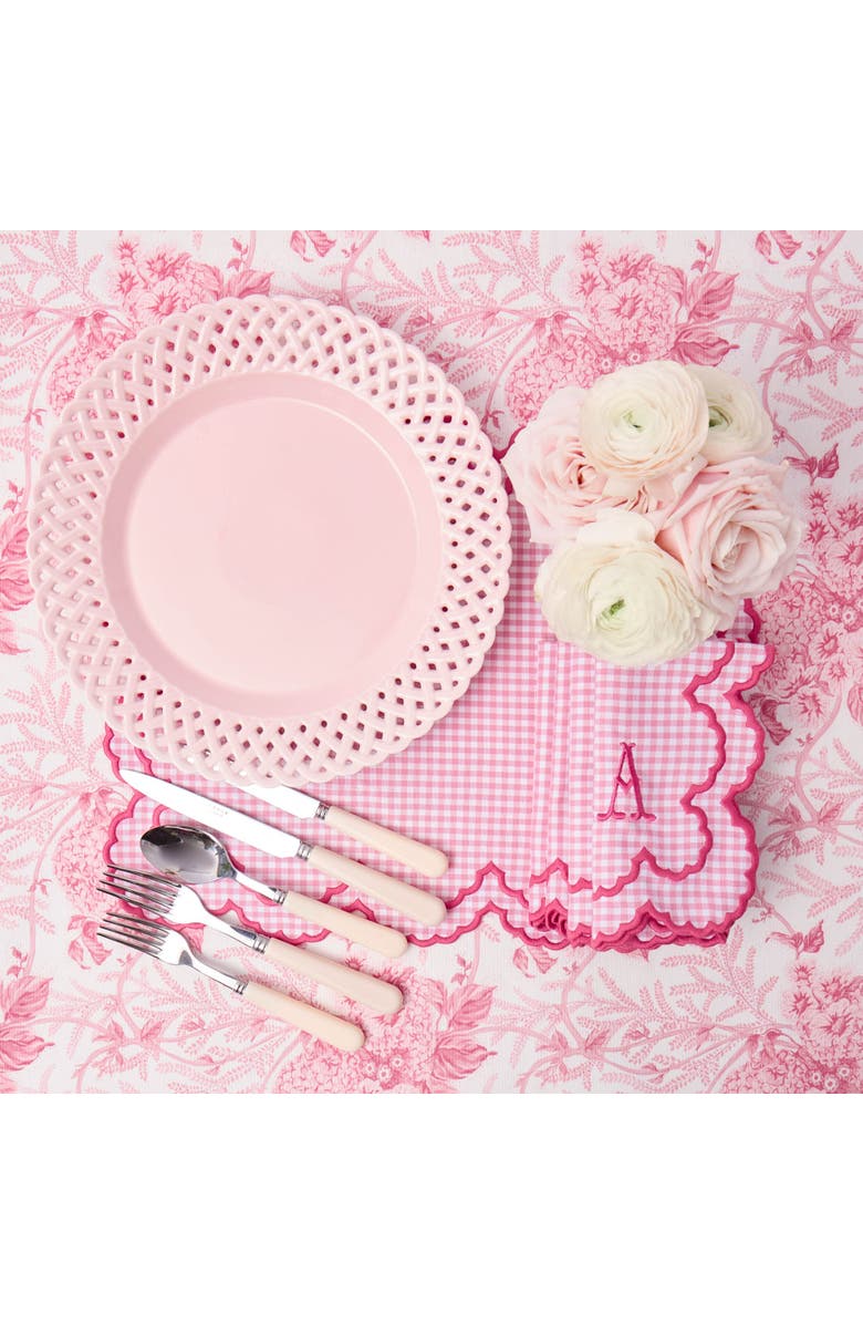 Mrs. Alice Pink Basketweave Dinner Plate, Alternate, color, Pink