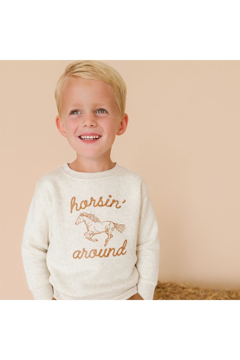 Horsin' Around Western Sweatshirt, Alternate, color, Natural Heather
