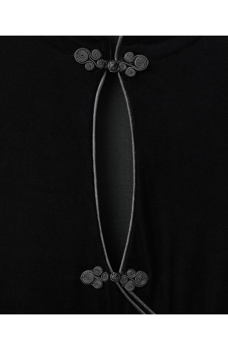 MANGO Soutache Trim Velvet Dress, Alternate, color,