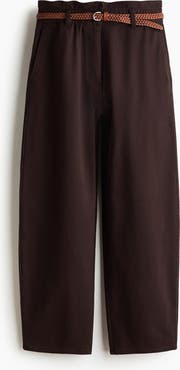 H&M Belted Barrel Trousers