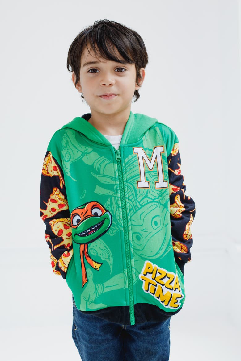 Fleece Zip-Up Hoodie, Alternate, color, Michelangelo Orange