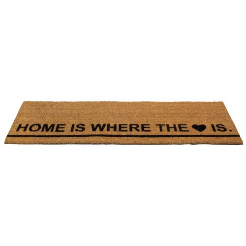 NORTHLIGHT NORTHLIGHT NATURAL COIR OUTDOOR RECTANGULAR "HOME IS WHERE THE HEART IS" DOORMAT 16" X 48"