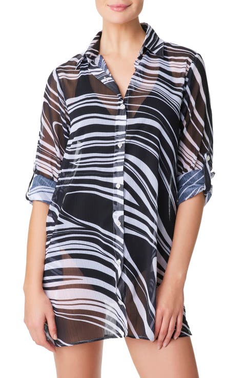 New Wave Stripe Cover-Up Tunic