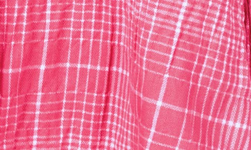 Foxcroft Cici Plaid Non-iron Button-up Tunic Shirt In Pure Pink
